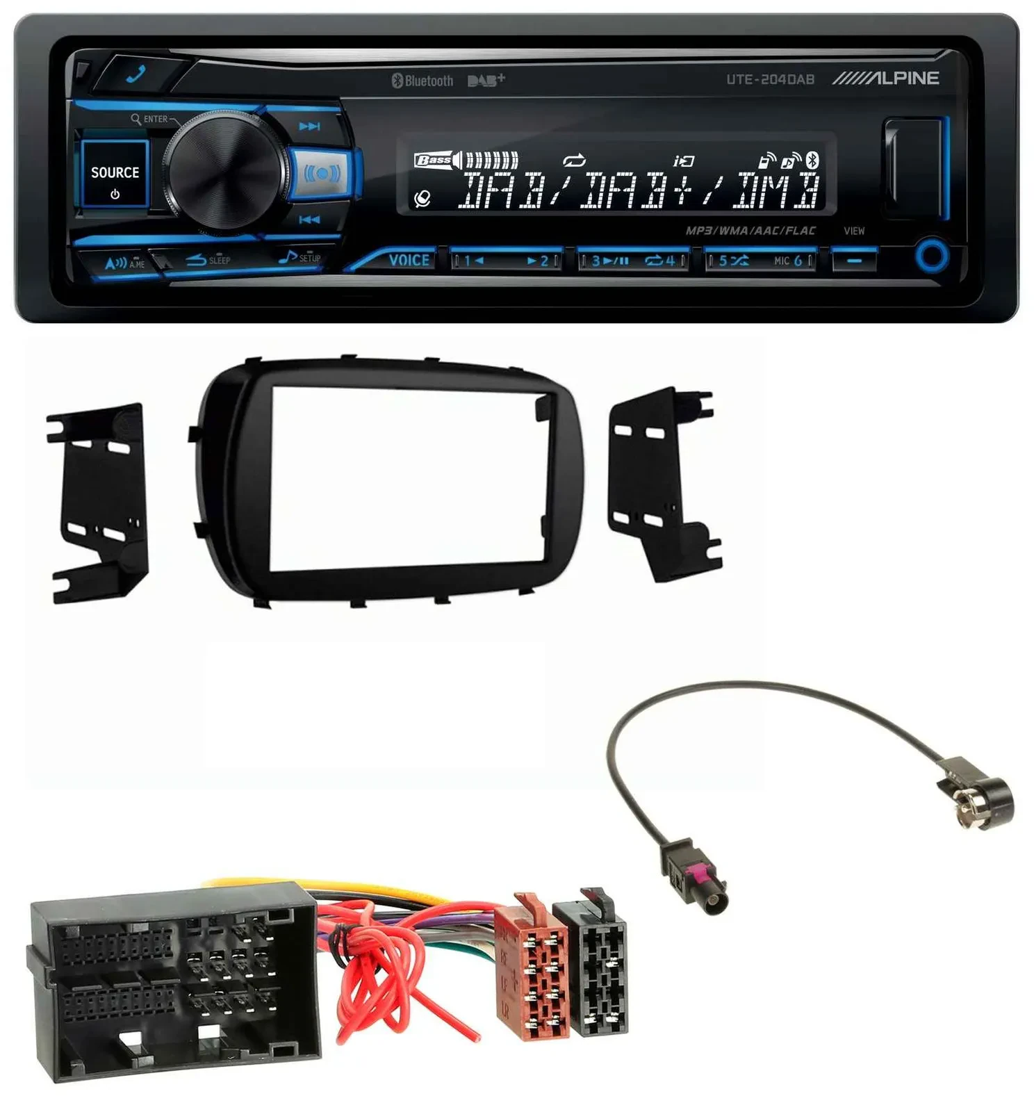 Alpine USB Bluetooth DAB MP3 Autoradio für Fiat 500X (ab 2015)