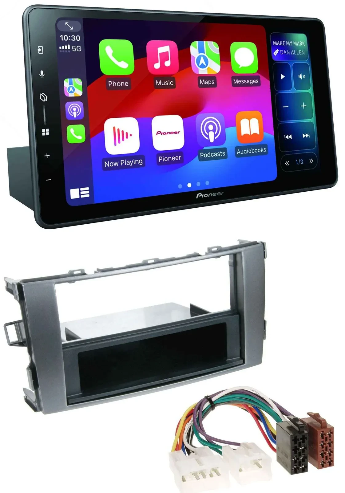 Pioneer Bluetooth DAB MP3 USB Autoradio für Toyota Auris 07-12 anthrazit-grau