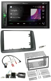 Pioneer 2DIN Lenkrad DAB USB Bluetooth Autoradio für Fiat Panda 2007-2012 grau