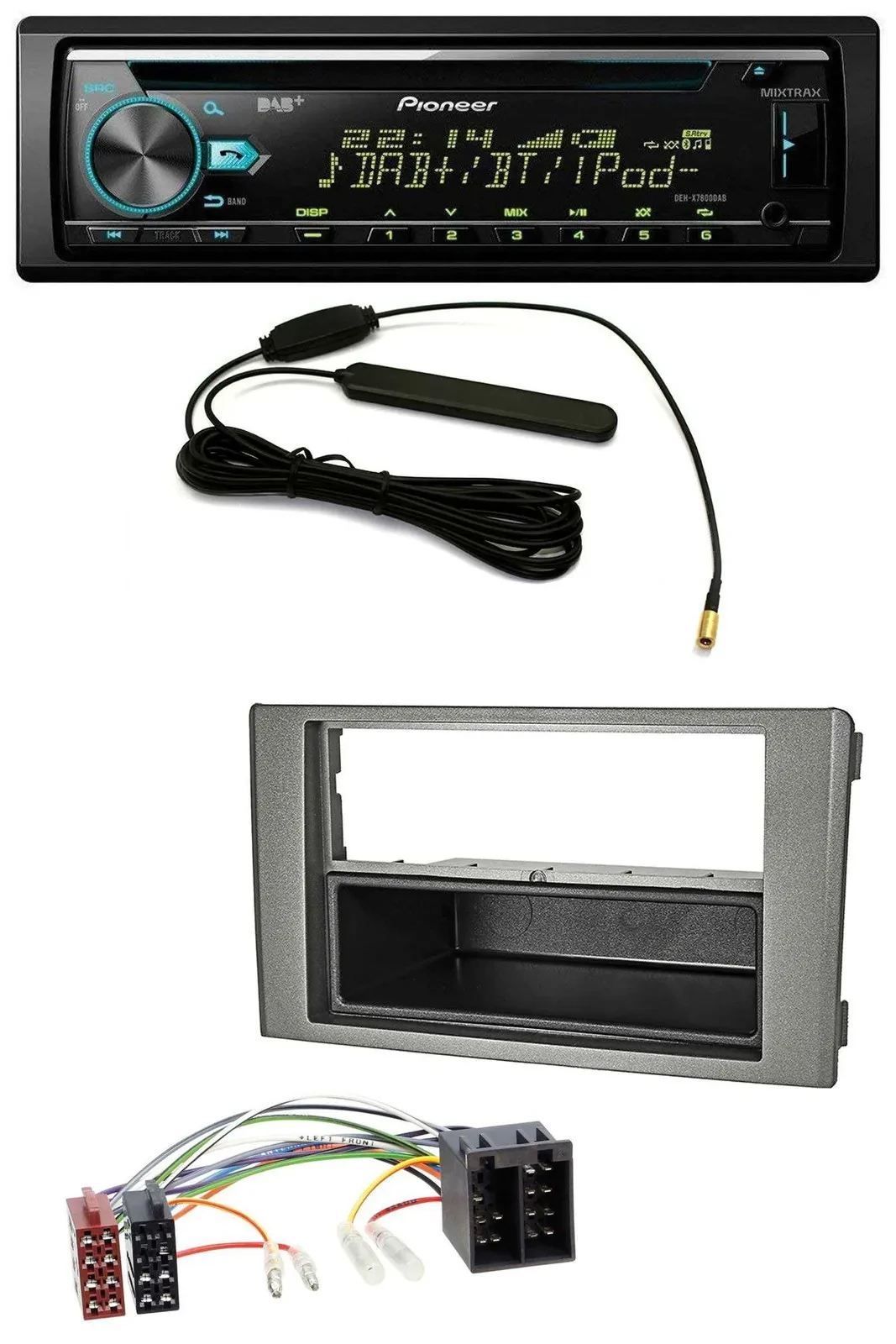 Pioneer CD MP3 AUX DAB USB Autoradio für Iveco Daily (06-14) dunkelgrau