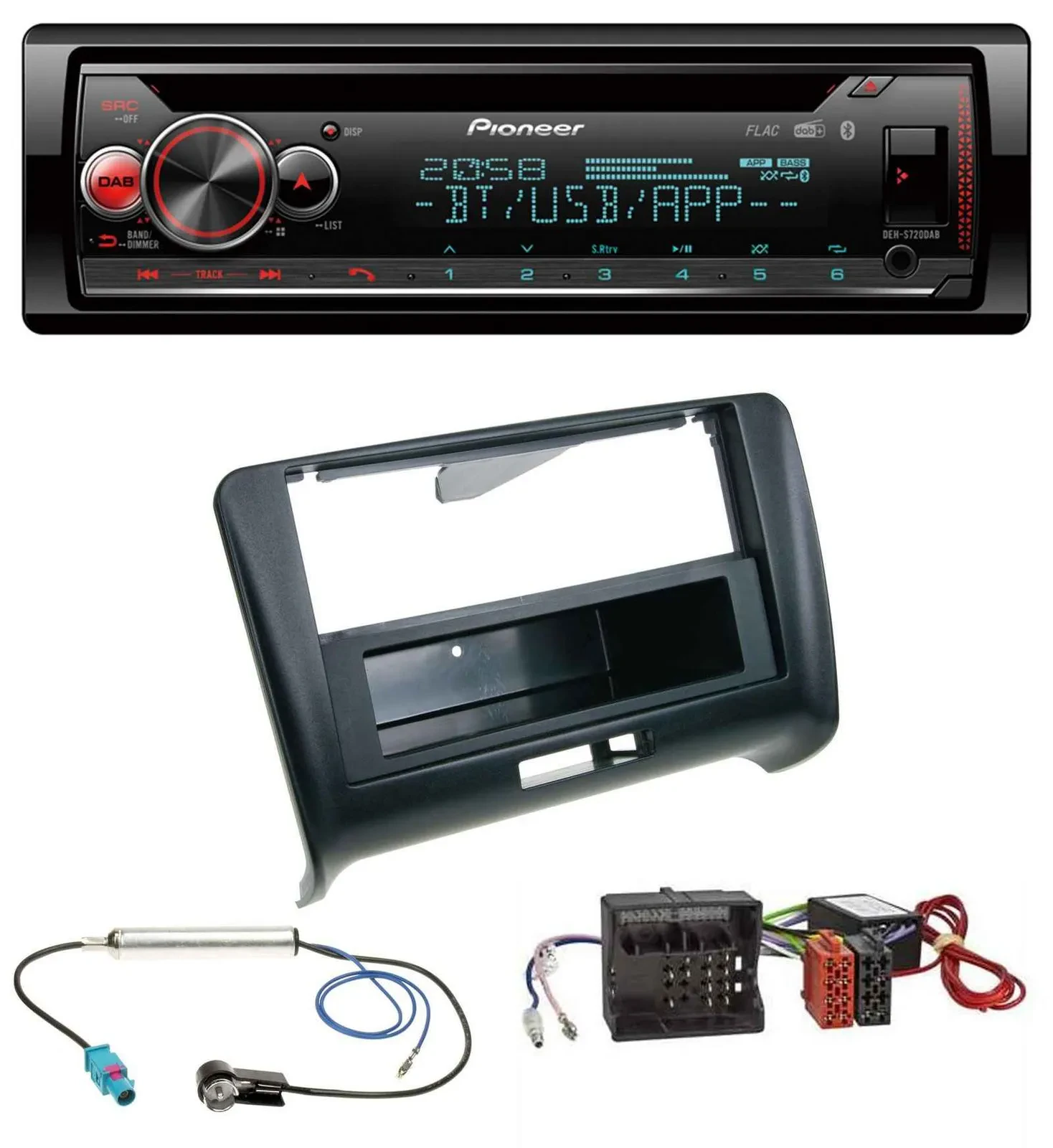 Pioneer MP3 DAB CD Bluetooth USB Autoradio für Audi TT 06-14 Aktivsystem Quadloc