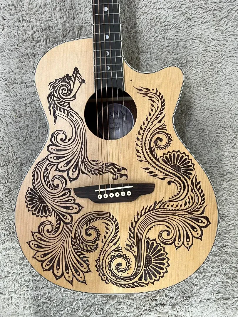 Электроакустическая гитара Luna Guitars HENDRASPR Grand Concert Henna Dragon