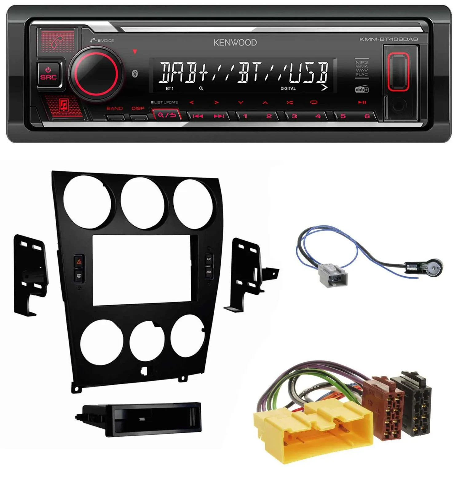 Kenwood MP3 Bluetooth USB DAB Autoradio für Mazda 6 (2006-2008)