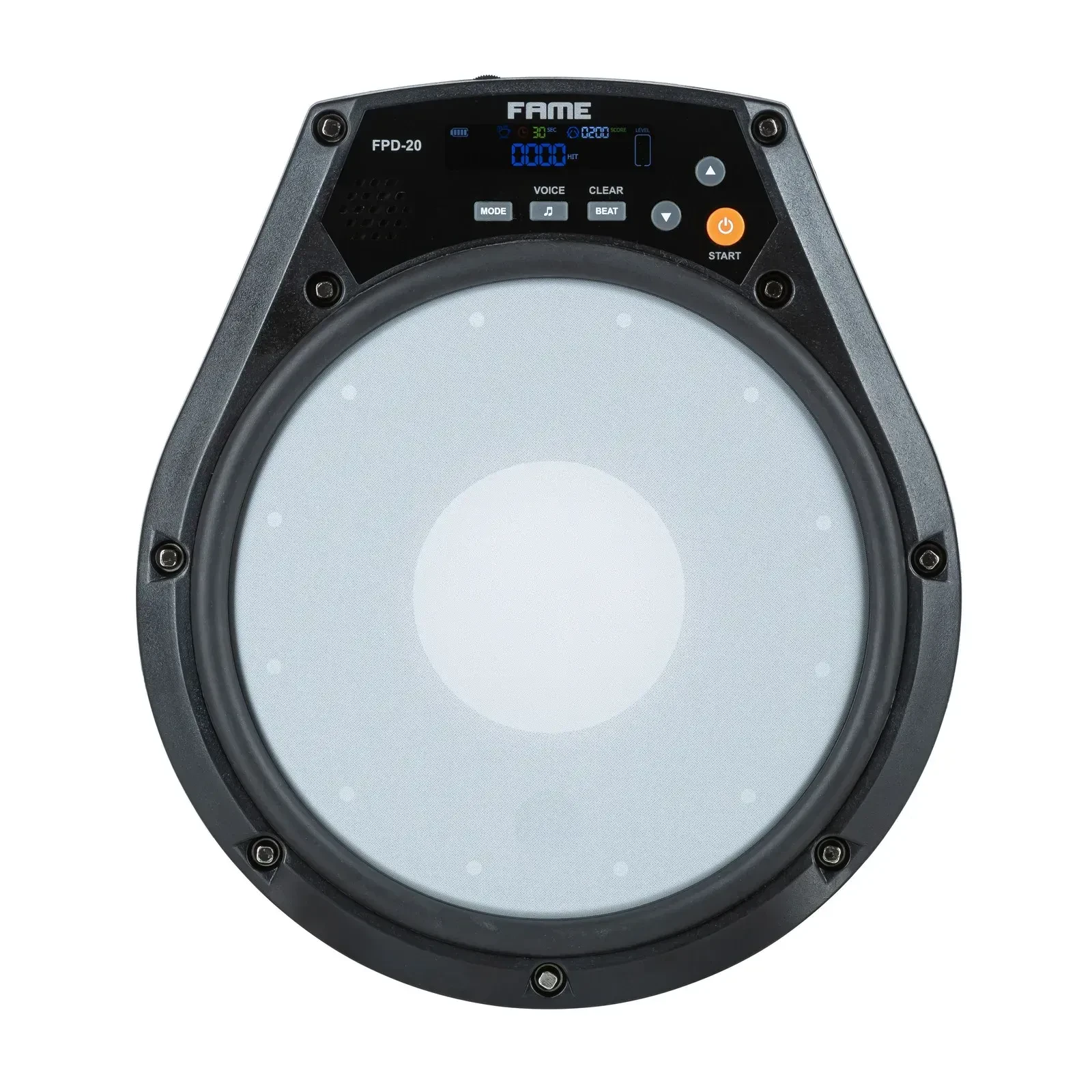 Тренировочный пэд для барабанов электронный Fame Audio 8", сетчатое покрытие, цветной дисплей