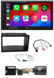 Автомагнитола JVC 2-DIN, Bluetooth, USB, DAB, для VW Polo/Passat, Quadlock, поддержка управления на руле