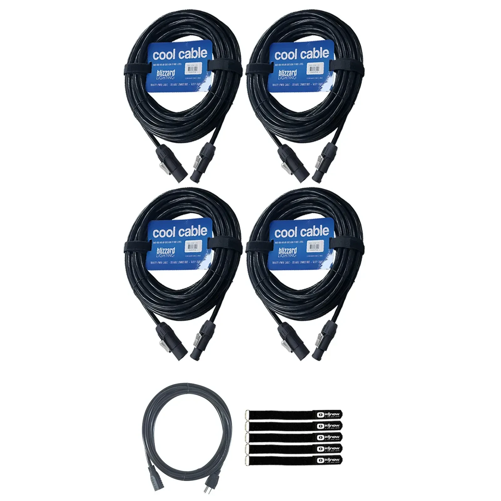 Сетевой кабель Blizzard PCT-INTER-1425 Black 7.6 м с аксессуарами (4 штуки)