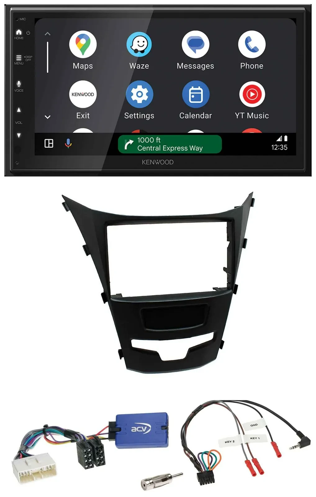 Kenwood DAB Bluetooth USB Lenkrad 2DIN Autoradio für SSangYong Korando ab 13 Tas