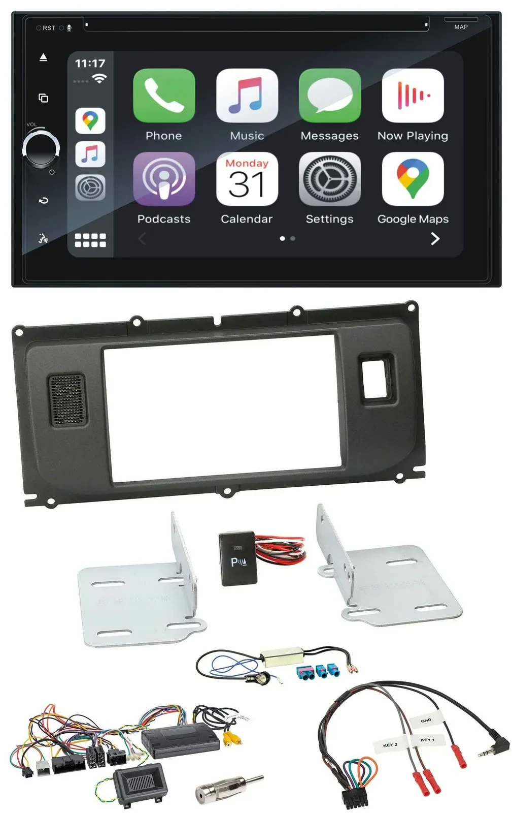 Автомагнитола для Land Rover Evoque Blaupunkt 2 DIN Bluetooth DAB USB DVD, поддержка управления с руля