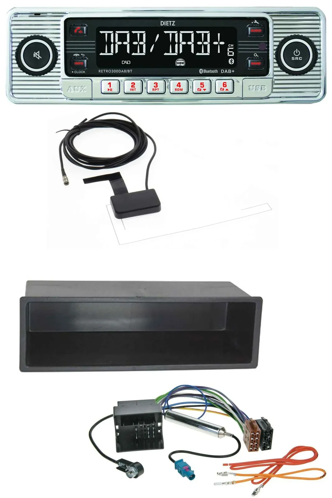 Dietz Bluetooth USB MP3 DAB Autoradio für VW Polo, Lupo, Fox, Passat, T5