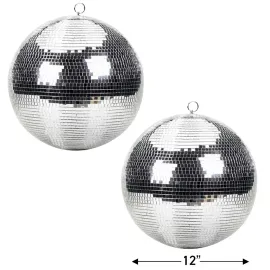 ProX MB-12 12" Mirror Ball W-ABS Cores (Color Box Packaging) 2-Pack