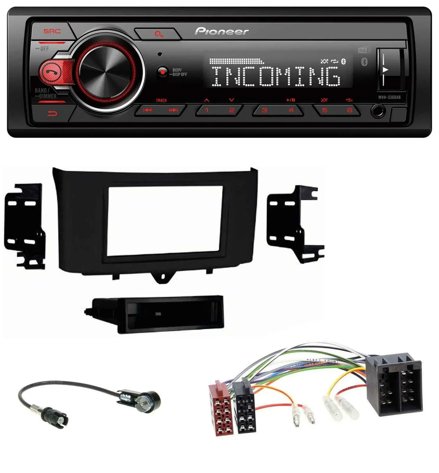 Pioneer Bluetooth USB DAB MP3 Autoradio für Smart ForTwo (2010-2015)
