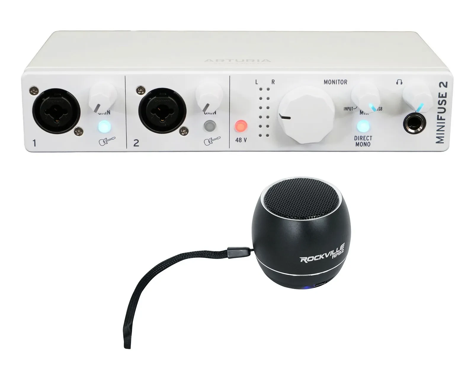 Arturia Minifuse 2 White 2x2 USB Audio Recording Interface + Bluetooth Speaker