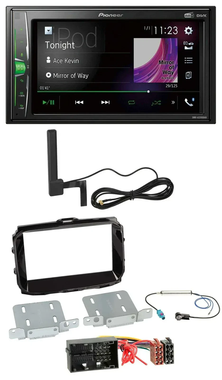 Автомагнитола для Alfa Romeo Giulietta (с 2013, 940 Facelift) Pioneer 2DIN, Bluetooth, DAB, AUX, MP3