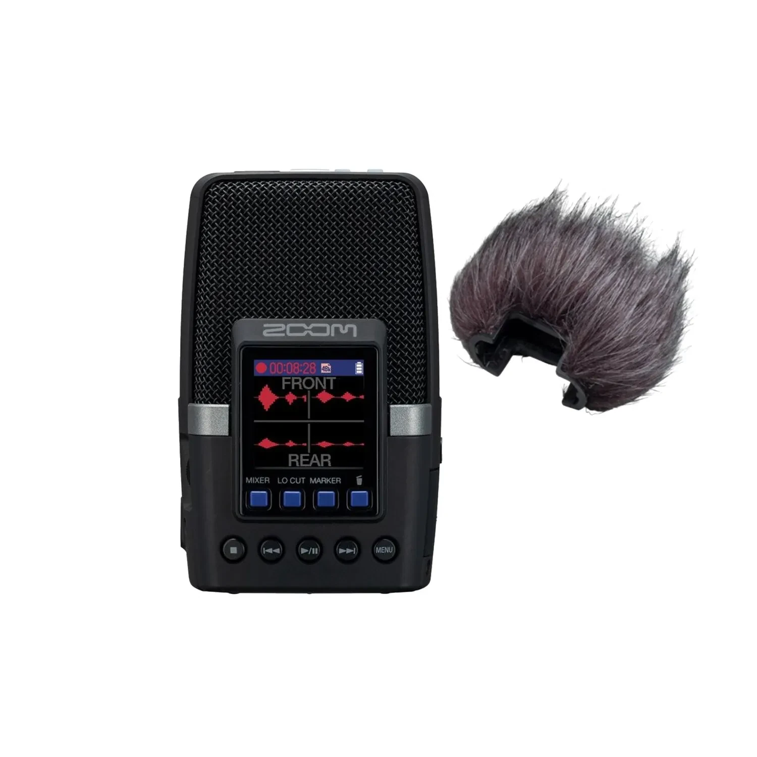 Zoom H2essential Multi-Mic Handy Recorder and Hairy Windscreen Bundle