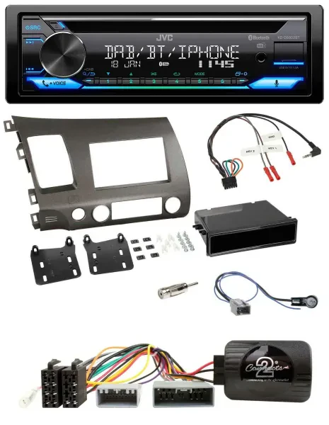 JVC Bluetooth Lenkrad USB DAB CD Autoradio für Honda Civic Hybrid 2006-2010 anth