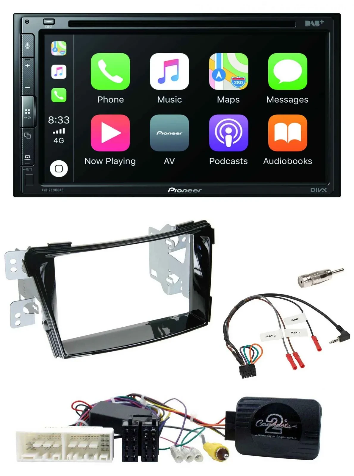 Pioneer DVD 2DIN Lenkrad DAB Bluetooth USB Autoradio für Hyundai i40 ab 16 VF Kl
