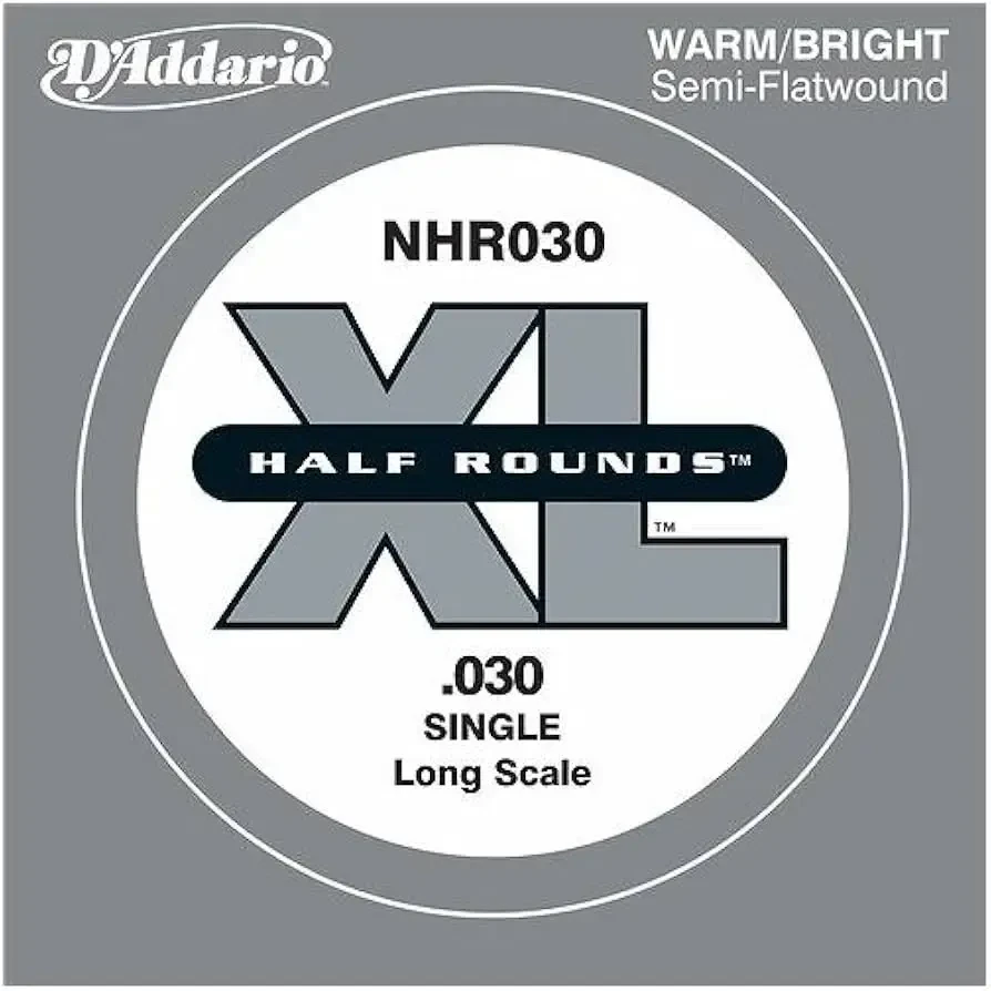 Струна одиночная D'Addario NHR030 Half Round Pure Nickel 030