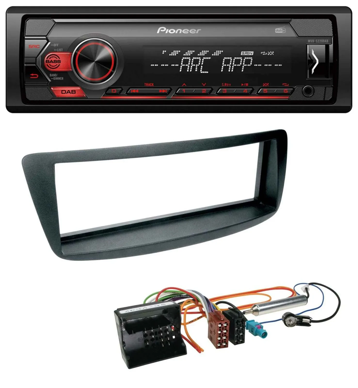 Pioneer DAB 1DIN MP3 AUX USB Autoradio für Citroen C1 Peugeot 107 Toyota Aygo 05