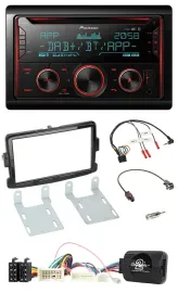 Автомагнитола Pioneer 2-DIN, DAB, Bluetooth, USB, CD, для Dacia (с 2012), цвет: чёрный (piano black)