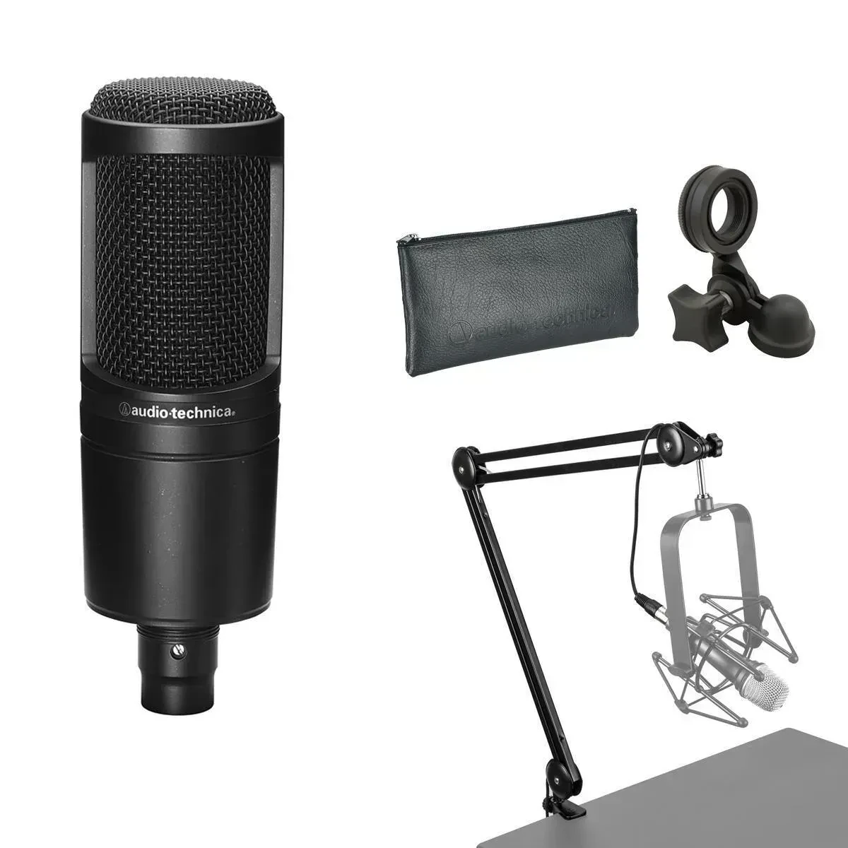 Студийный микрофон Audio-technica AT2020 Black с аксессуарами