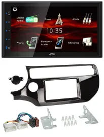 Автомагнитола для Kia Rio UB JVC 2-DIN, USB, Bluetooth, MP3, DAB, черный (piano black)