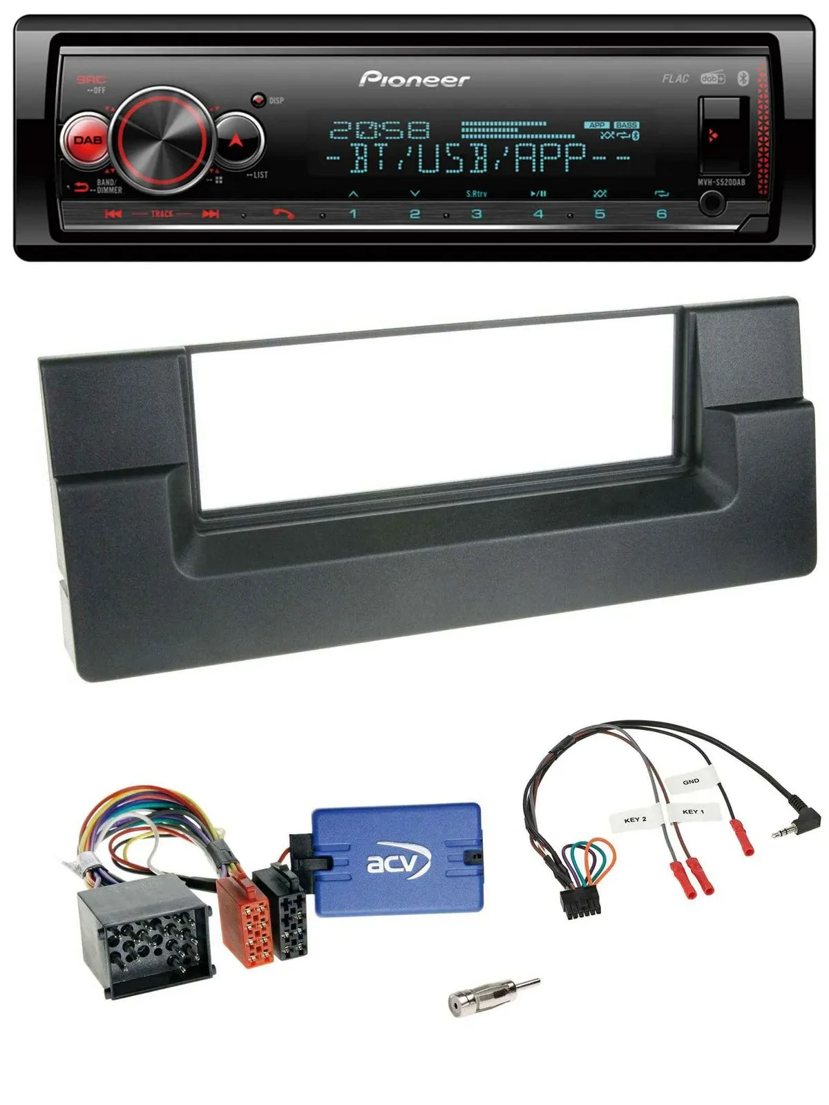 Pioneer Bluetooth USB Lenkrad DAB Autoradio für BMW 5er E39 1996-2001