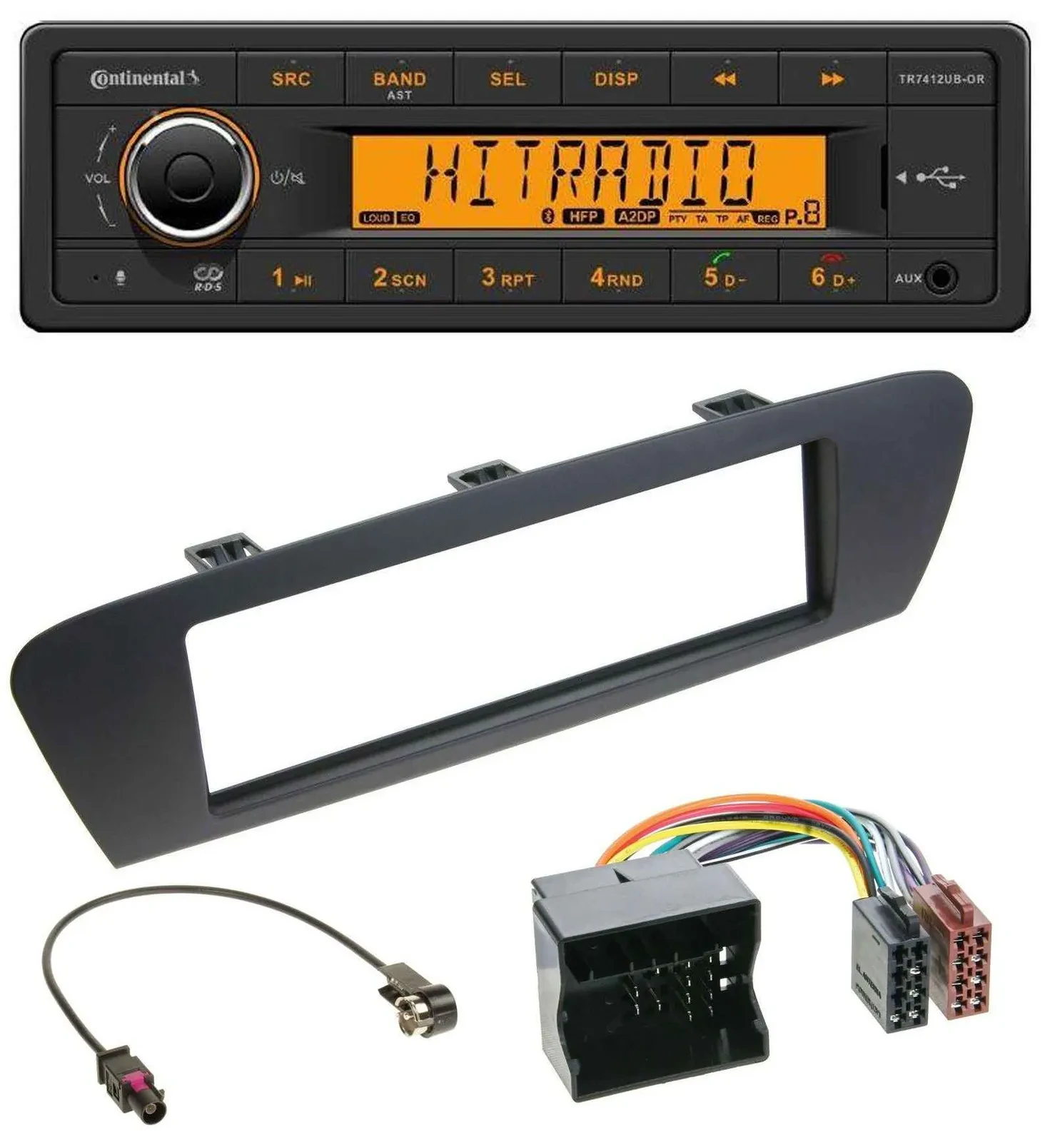 Continental MP3 Bluetooth AUX USB Autoradio für Renault Scenic (ab 12) - braun