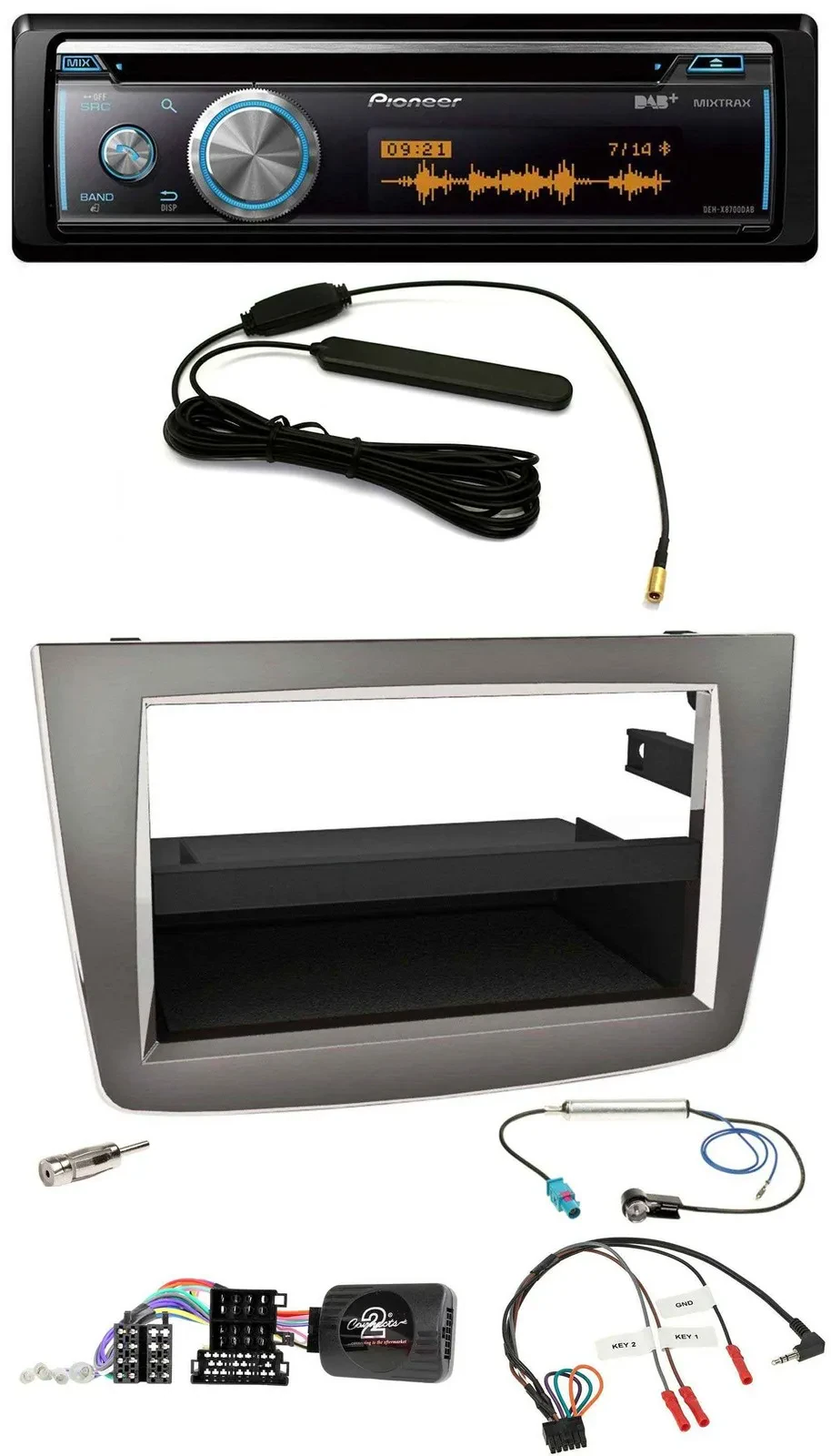 Автомагнитола для Alfa Romeo Mito 955 (2008–2014) Pioneer CD USB Bluetooth DAB серебристый