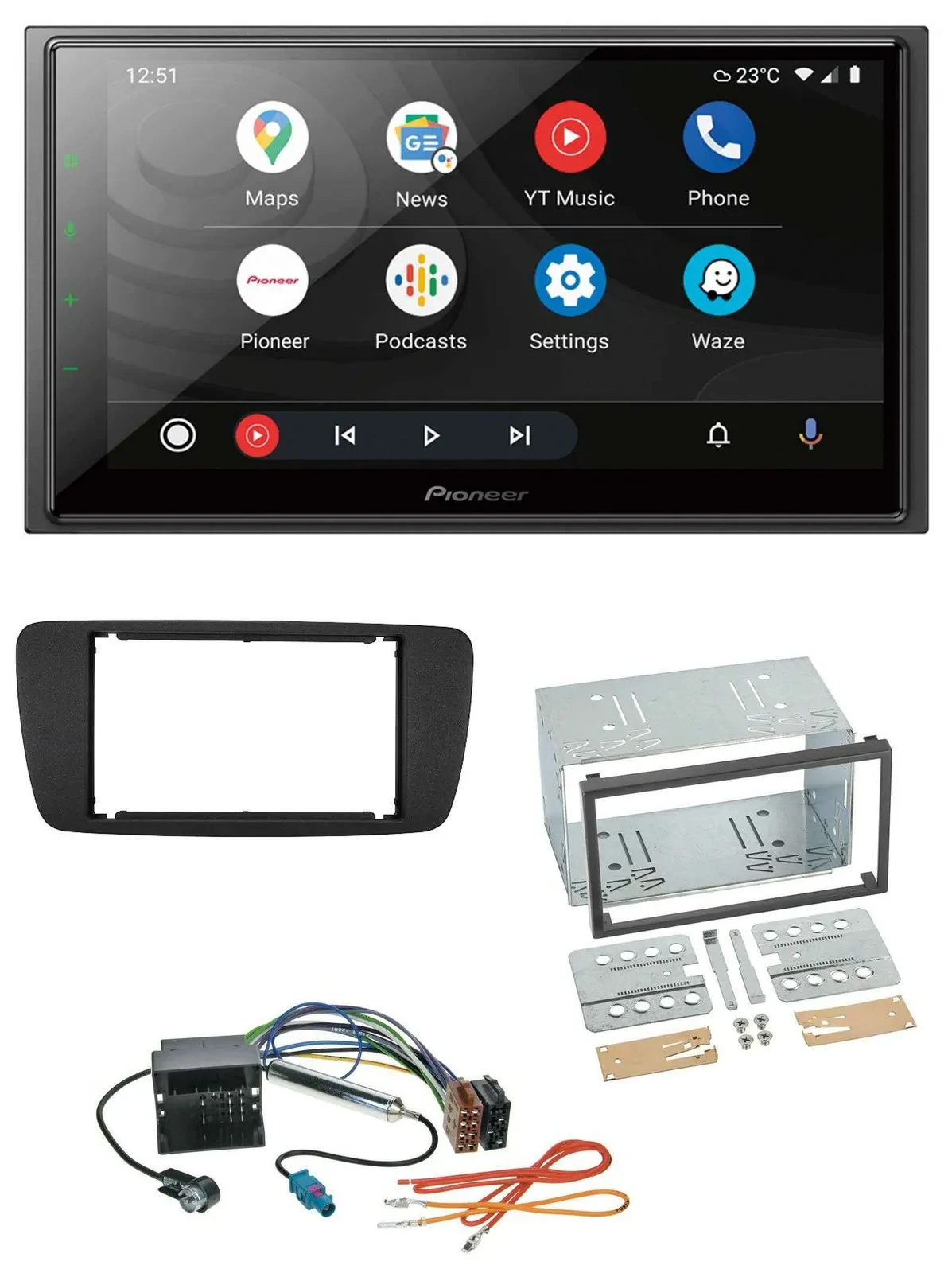 Pioneer USB 2DIN DAB MP3 Bluetooth Autoradio für Seat Ibiza ab 08 nitschwarz