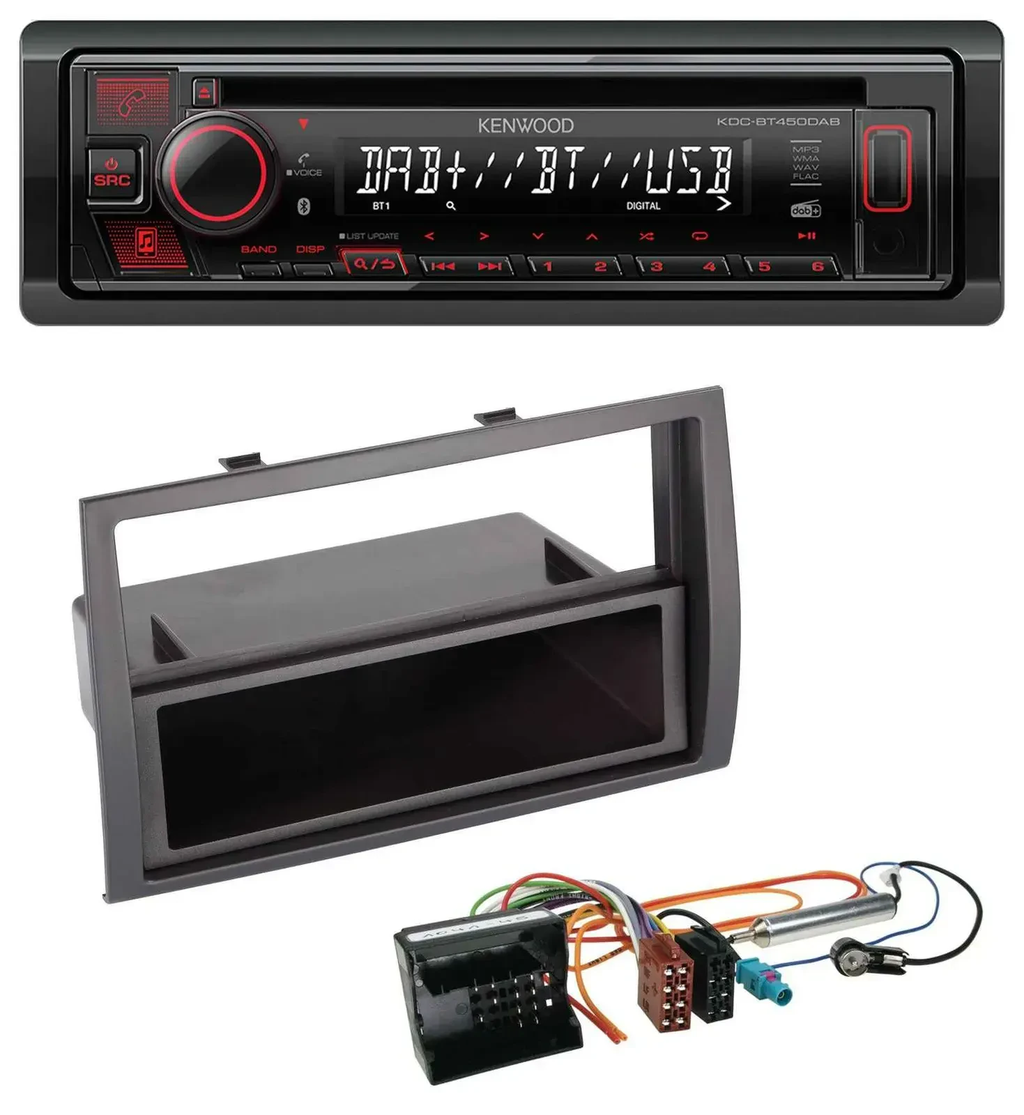 Автомагнитола для Citroen Jumper 2006–2011 Kenwood MP3, CD, USB, Bluetooth, DAB, Quadlock