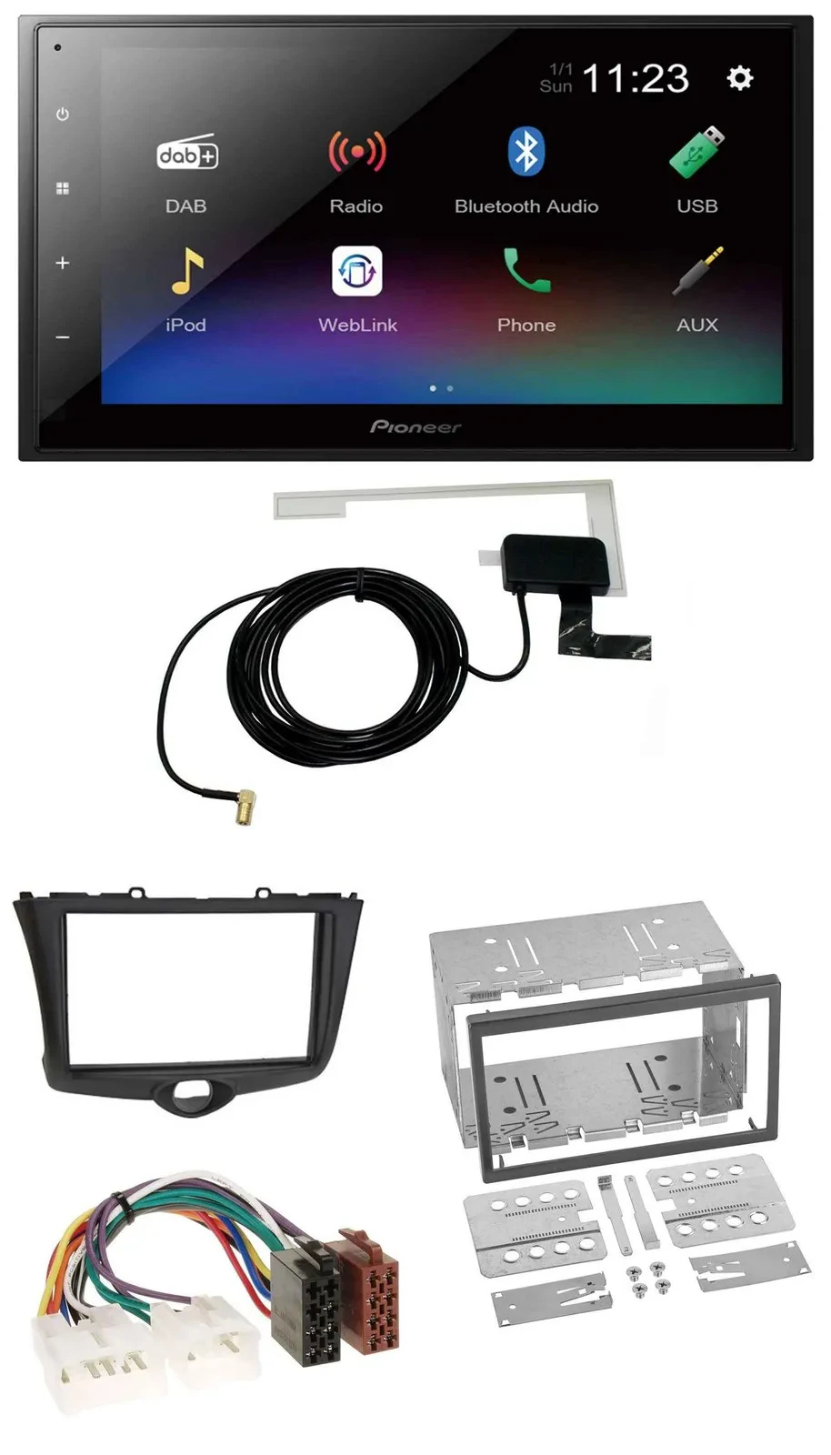 Pioneer DAB MP3 Bluetooth 2DIN USB Autoradio für Toyota Yaris (2003-2005)