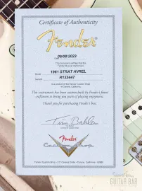 2023 Fender Custom Shop 1961 Stratocaster Heavy Relic Olympic White w/ Case, CoA