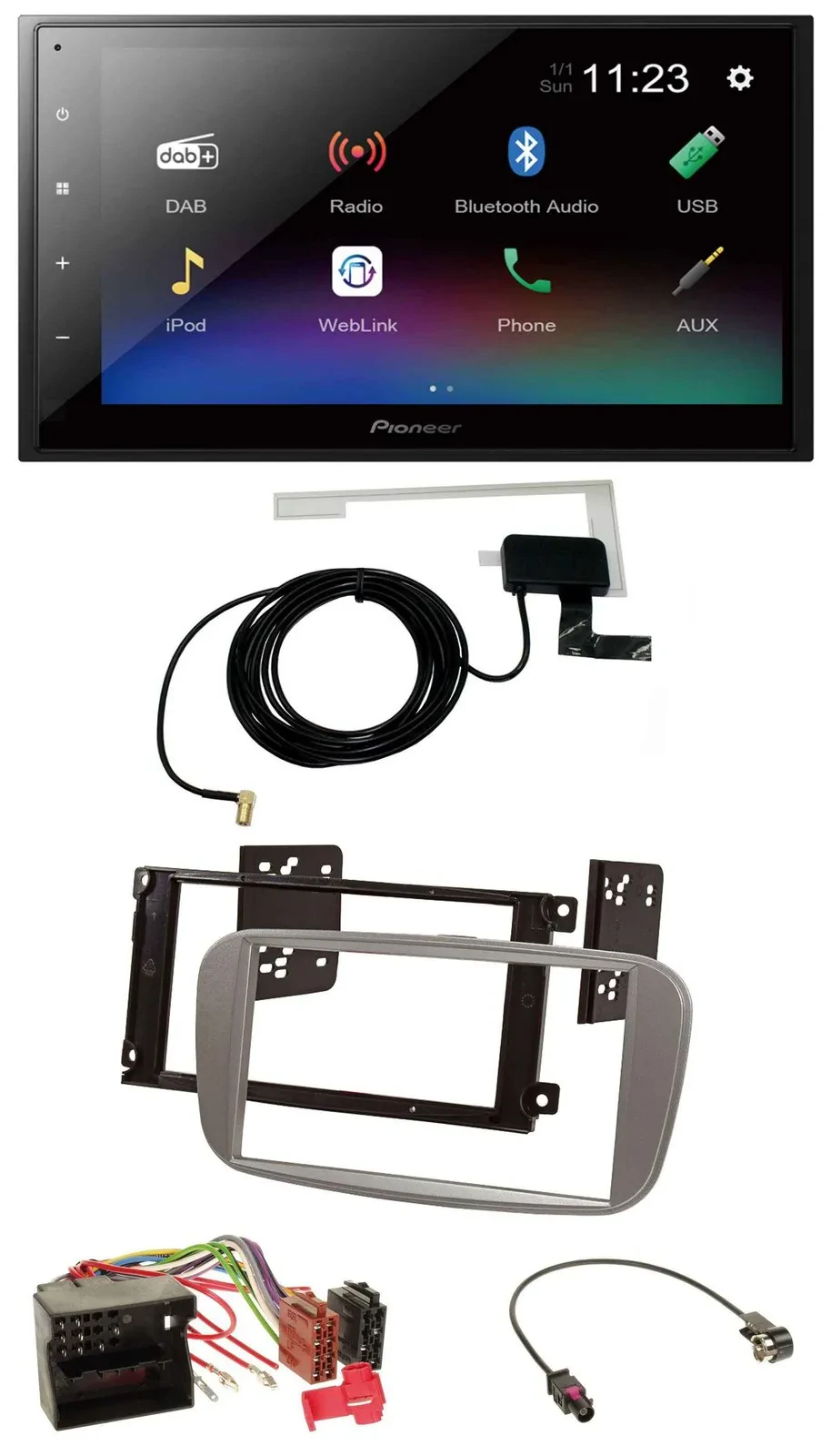 Pioneer DAB MP3 Bluetooth 2DIN USB Autoradio für Ford Focus Galaxy C-Max ab 2007