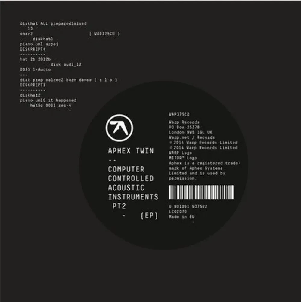Виниловая пластинка Aphex Twin - Computer Controlled Acoustic Instruments Pt2 NEW Sealed Vinyl LP