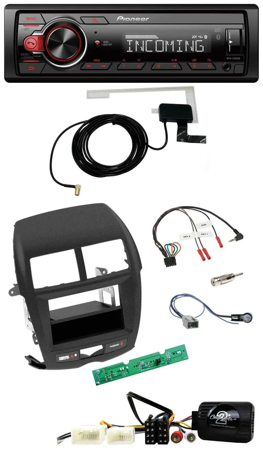 Автомагнитола Pioneer CD/MP3, DAB, USB для Mitsubishi ASX 2010–2014, поддержка управления на руле