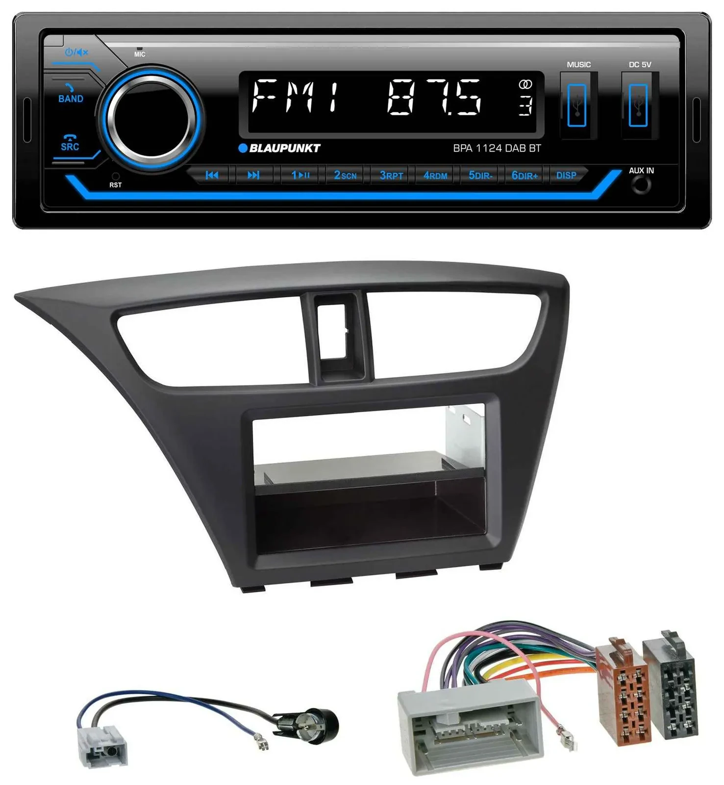 Автомагнитола Blaupunkt Bluetooth USB DAB MP3 для Honda Civic (с 2012)