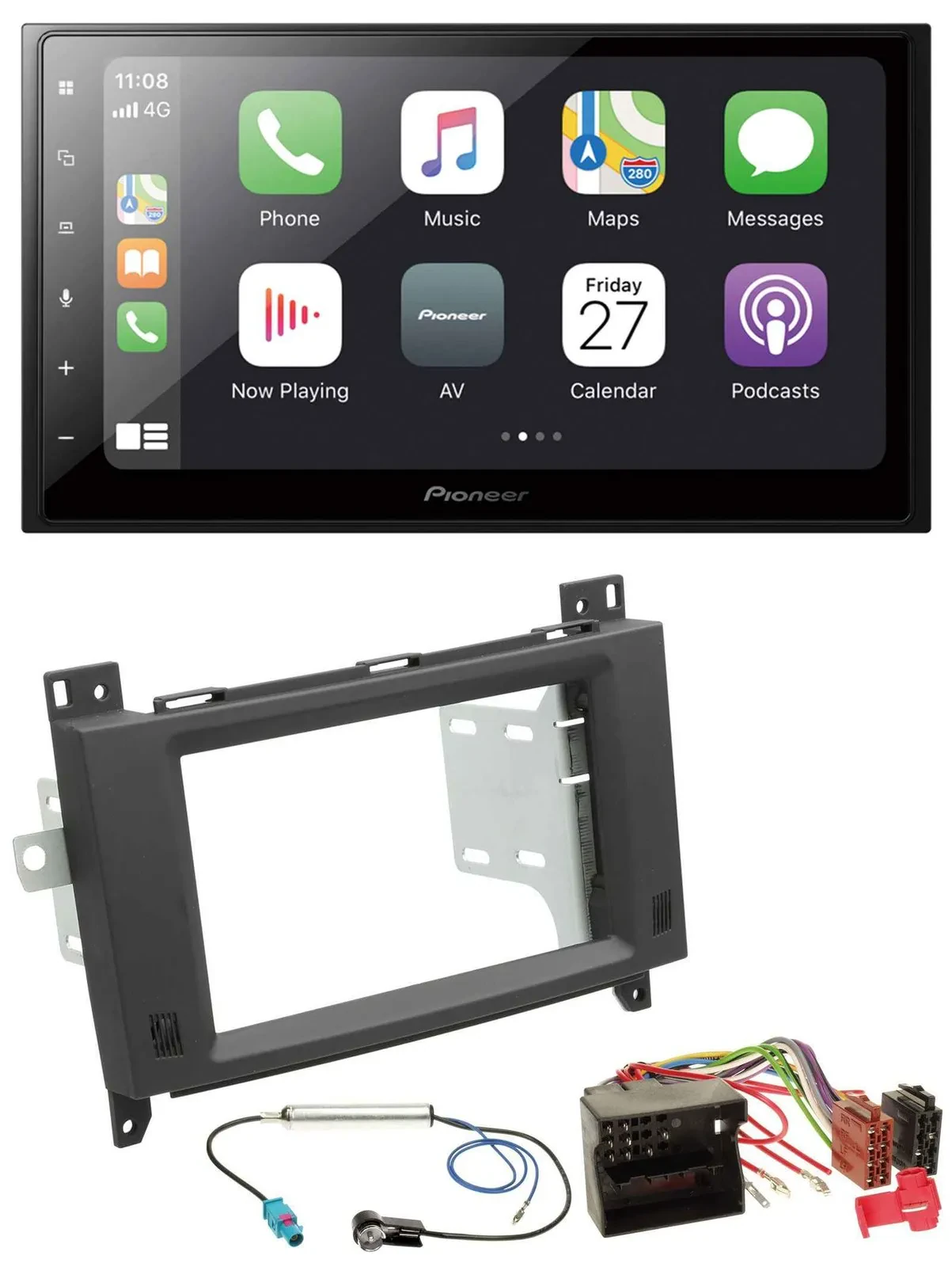 Pioneer MP3 Bluetooth DAB 2DIN USB Autoradio für Mercedes Vito Viano 06-14 Rubbe