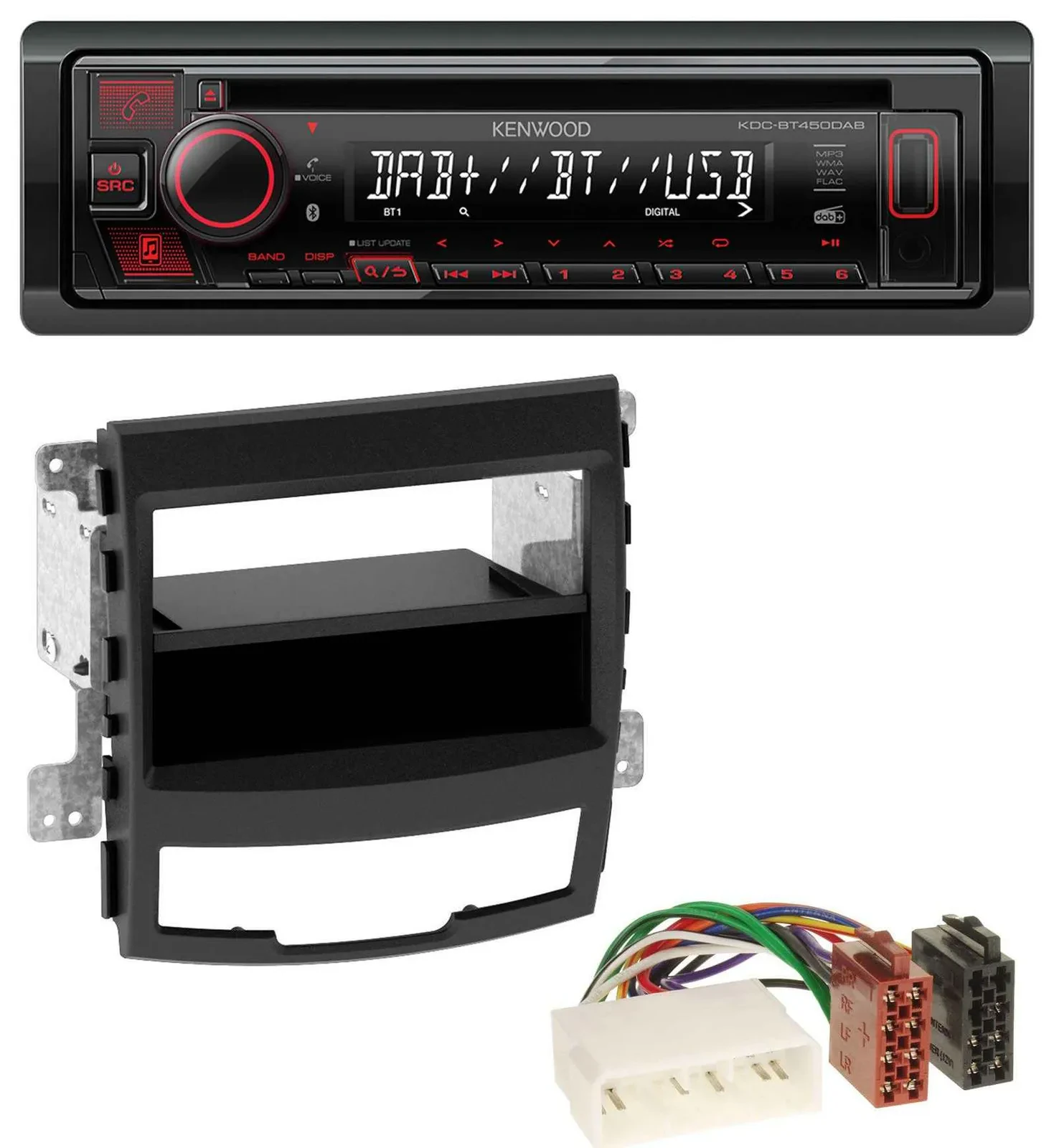 Kenwood MP3 CD USB Bluetooth DAB Autoradio für SsangYong Korando CK 2010-2013