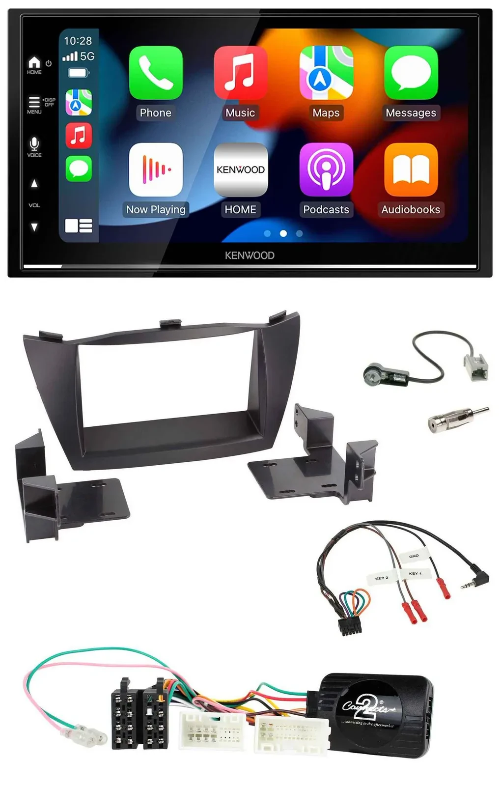 Kenwood DAB USB Bluetooth 2DIN Lenkrad Autoradio für Hyundai ix35 2010-2013 ohne