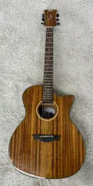 Dean AX E KOA Acoustic-Electric Cutaway Guitar, Natural Koa Exotic Guitar