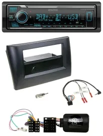 Kenwood Bluetooth Lenkrad DAB USB Autoradio für Fiat Stilo 01-07 schwarz Ablage