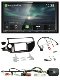 Kenwood Bluetooth USB 2DIN Lenkrad TMC DAB Navigation für Kia Rio UB ab 2015 pia