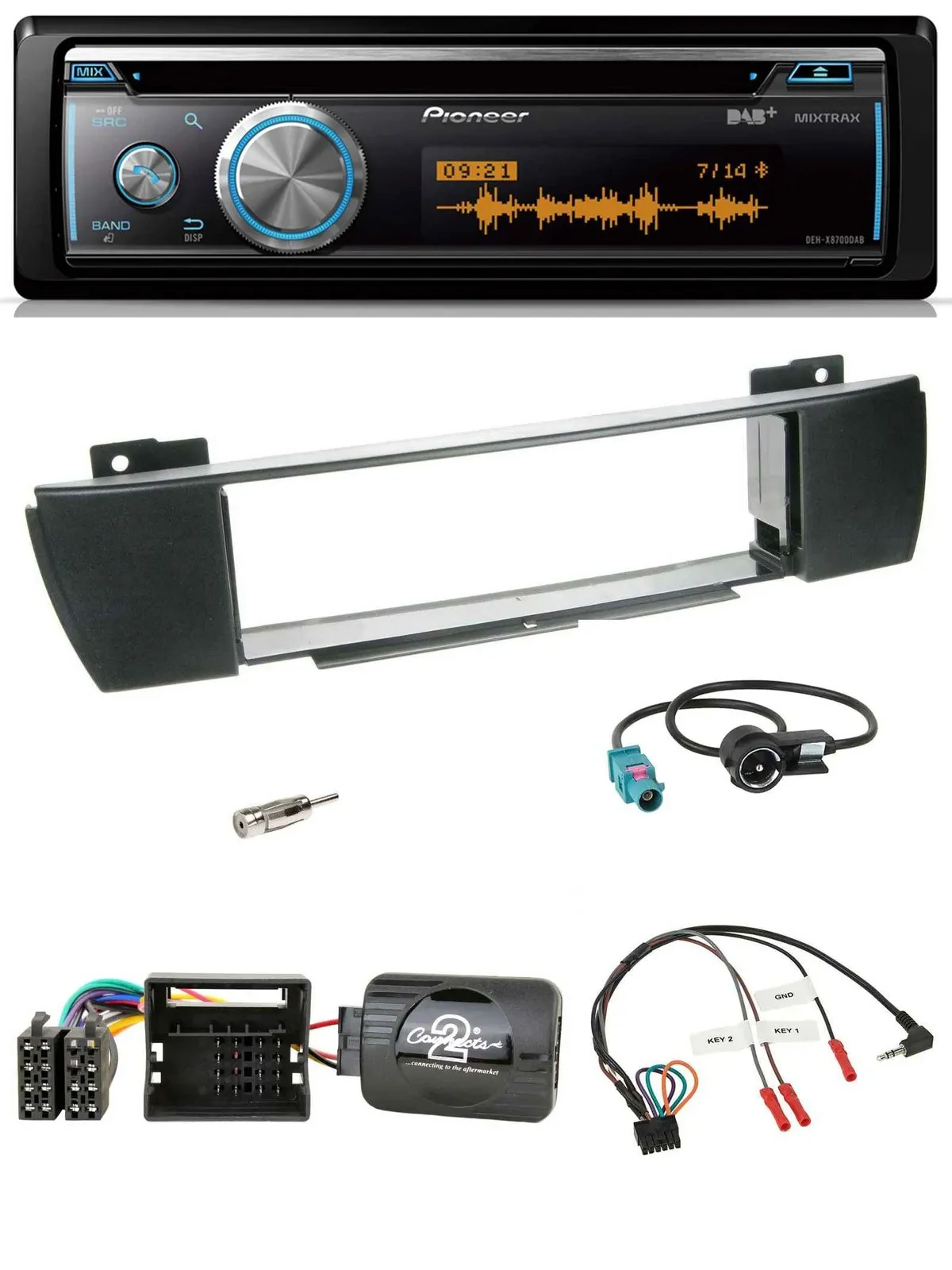 Pioneer Lenkrad DAB USB CD Bluetooth Autoradio für BMW X3 E83 2004-2010 mittig