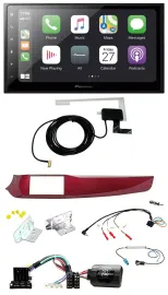 Автомагнитола для Alfa Giulietta Pioneer 2DIN, Bluetooth, DAB, USB, красная, тип 940, 2010