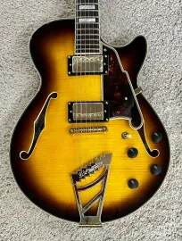 D'Angelico Excel SS Semi-Hollow Body Guitar, Vintage Sunburst, DAESSVSBGTPO