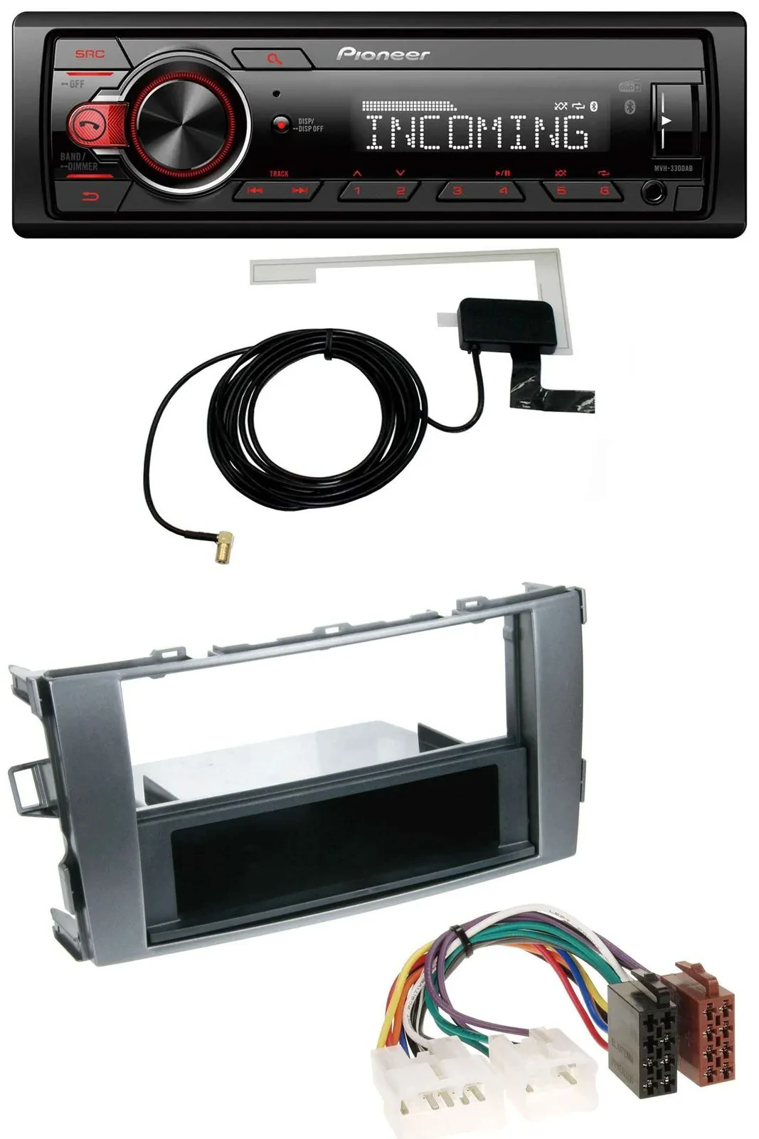 Автомагнитола Pioneer USB, MP3, DAB, Bluetooth для Toyota Auris 2007–2012 антрацит-серый