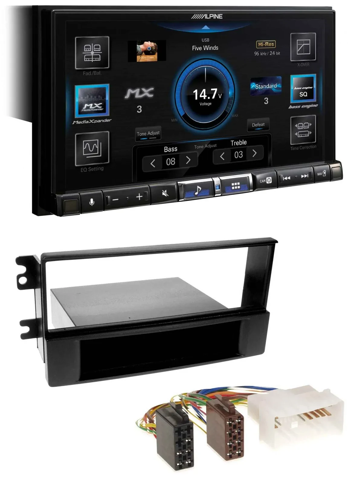 Alpine DAB 2DIN USB Bluetooth MP3 Autoradio für Kia Sportage II 2005-2009