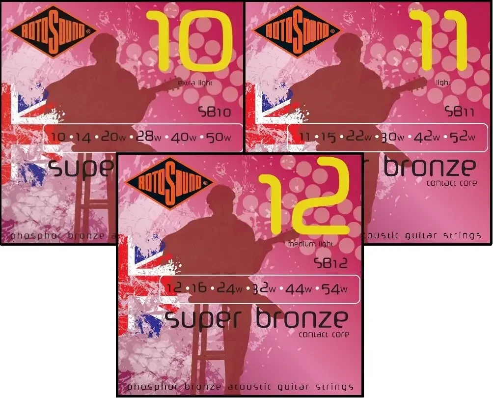 Струны для акустической гитары Rotosound SB11 11-52, бронза фосфорная