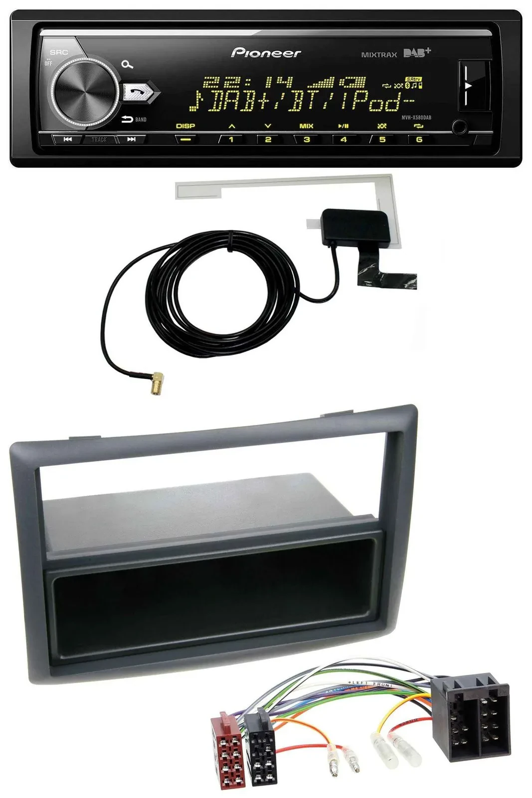 Автомагнитола Pioneer Bluetooth, DAB, USB, MP3 для Renault Megane/Scenic (с 2007) черная