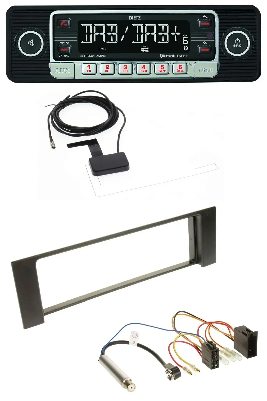 Автомагнитола для Audi A4 (B6, 2000–2004) Dietz DAB, Bluetooth, USB, MP3, ISO